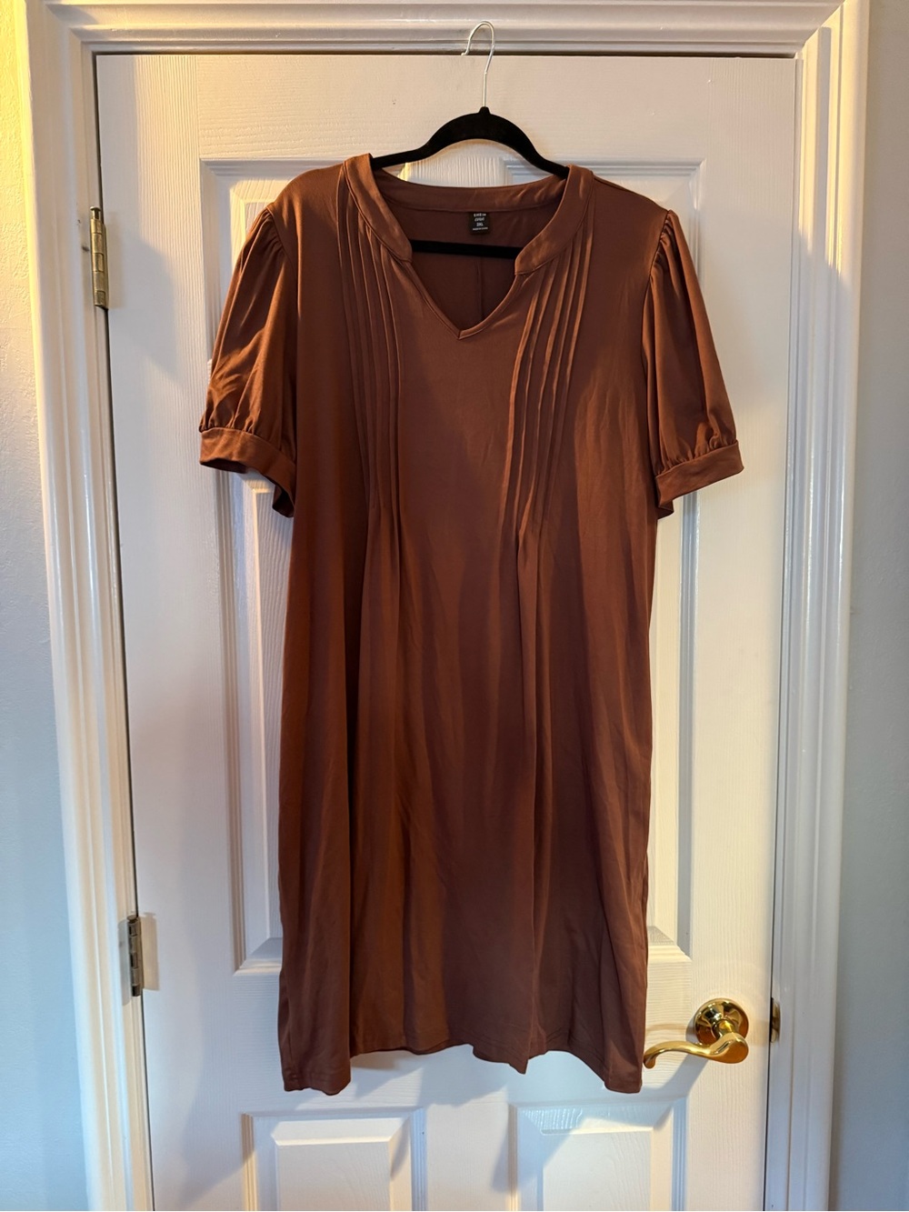 SHEIN Brown Short Sleeve Mini Dress